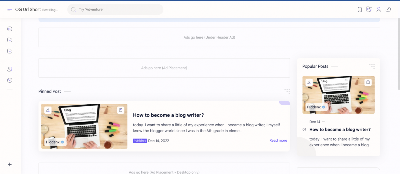 OG URL SHORT : Hidden Organic Safelink theme XML for blogger